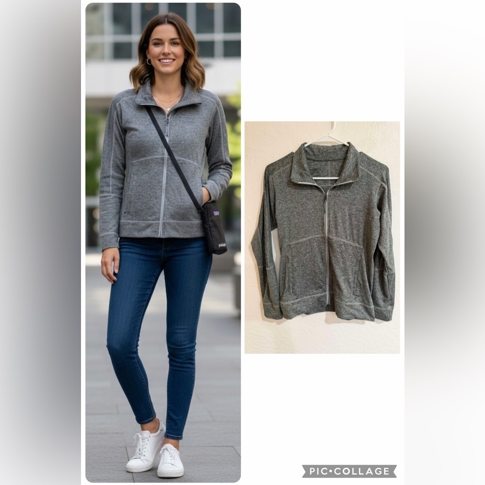 Patagonia Gray Zip-Up Lightweight Sweater Jacket size S
